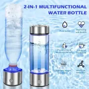Hydrogen Water Bottle, 420ML Hydrogen Water Bottle Generator with Spe Pem Techno