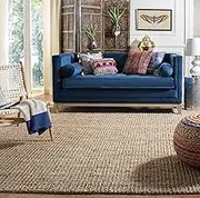 Natural Fiber Collection Hand Woven Natural Jute Area Rug Basketweave Natural Seagrass Rug for Home Décor (8 * 10 feet)