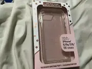 Fellowes Phone case iPhone 6/6S/7/8 SE clear case with silver sparkles bumper