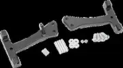 DS Black Steel Passenger Floorboard Mount Kit for Dyna Switchback 12-16