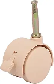 Aexit 1.5-inch (Civil equipment hardware accessories) PU Crib Stem Swivel Caster Ecru (36ry147qf355) w Brake