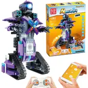 Catzon STEM Building Blocks Robot for Kids Remote Control Educational Puzzle Building Block Toys Kits-Purple