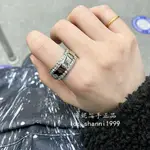 珊妮二手 LOUIS VUITTON 路易威登 CATCH 雙排水鑽戒指 對戒 銀色戒指 男士戒指 M80187 現貨