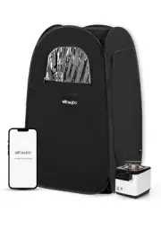 Portable Steam Sauna, Personal Home Spa Room With Bluetooth, Steamer, Black