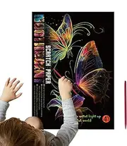 Rainbow Painting Paper with Pen -Cratch, Scratch Kit Glow in the Dark |