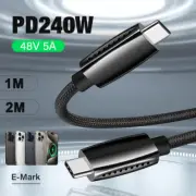 1M 2M 240W PD 3.1 Dual USB C Fast Charger Cord Type C Quick Charge Braided Cable