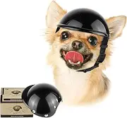 Enjoying Pet Helmet, Hard Hat for Small Dogs, Motorcycle/Bike Hat for Cat, Outdoor Riding Puppy Cap, Black, Small