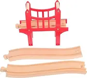 The Train Wooden Track Bridge Expansion Set Straight Tracks Connectors Support Pieces for Play Learning