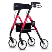 Altus Classic Walker with Seat Rollator Height Adjustable Folding Red