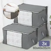 3/4 PCS Large Capacity Clothes Storage, Bag Clothes Storage Bag, Blanket Storage, Storage Bag Set with Handles, Foldable Breathable Closet Storage Bags, Storage Containers for Organizing Closet