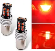 pinflaw 2 PCS Car 1157 LED Brake Light, 15SMD All-in-one Waterproof 0-second Start-up Bulb, Fast Heat Dissipation Metal Substrate Bulb Replacement, Universal for Cars 50000H Long Life Bulb (Red)