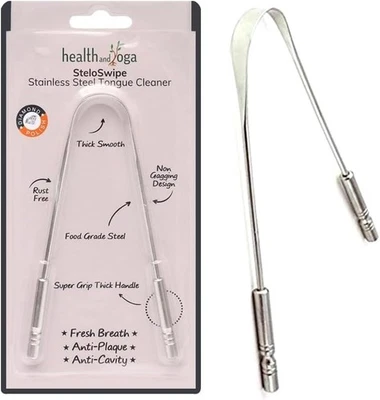 Flexible Stainless Tongue Cleaner to Remove Plaque Buildup & Prevent Bad Breath