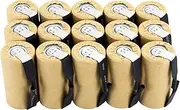 Tenergy NiCd SubC 2200mAh Paper Wrapped Rechargeable Battery Flat Top with Tabs, 15 Pack