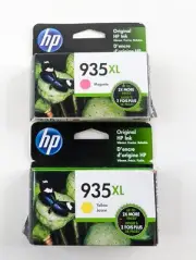 Genuine HP 935XL Color Ink Cartridges - Magenta & Yellow - Exp 04/2023