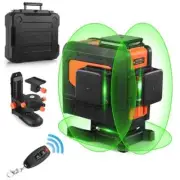 3 x 360 Degree Laser Level Self-Leveling Green Cross Line Laser Tool with Remote