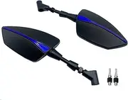 Motorcycle Adjustabale Rearview Left Right Rear View Mirrors Side Mirror For Yamaha XJ6 XJ6F XJ6N XJ 6 6F 6N Ball-Type Adjustment Triangle Rear View Mirrors(Blue)