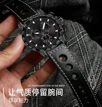 在飛比找Yahoo!奇摩拍賣優惠-新品促銷 頭層牛皮錶帶代用1853天梭T91賽車運動PRS5