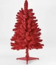 3.5ft Unlit Red Flocked Douglas Fir Christmas Tree Wondershop NEW Tree