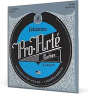 D'Addario Guitar Strings - Pro-Arte Classical Guitar Strings - EJ46FF Carbon Strings - Silver Plated Wrap, Composite Dynacore, Carbon Trebles - Hard Tension