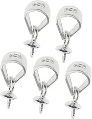 [NeaxgeandX] Sterling Silver Clip PIn Bails for Pearls Pendants & Findings 0.3x0.9 cm