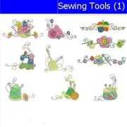 Embroidery Design Set - Sewing Tools(1) - 10 Designs - 9 Formats - USB Stick