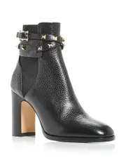 Valentino Garavani Women's Rockstud Pebbled Leather Booties
