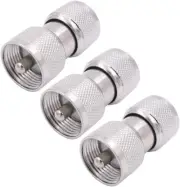 Paquete de 3 coaxiales PL-259 / SO-239 UHF macho a macho