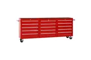 Tool Trolley with 15 Drawers Steel Red vidaXL