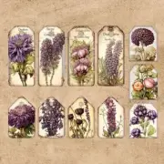 Purple Floral Junk Journal Tags Ephemera Scrapbooks Card Toppers Gift Tags 22pcs