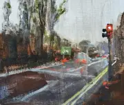 Original PAUL MITCHELL Oil Art Painting Urban Impressionism 10" X 12" y
