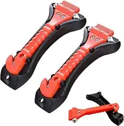 2 Pack Car Escape Tool Window Breaker Cutter, Car Hammer and Seatbelt Cutter, Car Safety Hammer Emergency Smasher, Break Glass with Ease, Seat Belt Cutter Glass Breaker Safety Tool with Cases