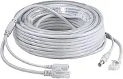 CC/TV RJ45 Cable Ethernet Surveillance Camera DC Power Cat5 Internet Network LAN Cord POE IP Camera WiFi Connection(30Meter)