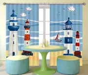3D Lighthouse 675 Blockout Photo Curtain Print Curtains Drapes Fabric Window AU