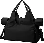 Muka Yoga Gym Bag for Women with Shoe Compartment, Large Capacity Workout Travel Duffle Bag with Yoga Mat Holder