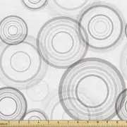 Geometric Harmony: Abstract Ring Shapes Fabric - Contemporary Modern Design for