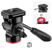NEEWER Tripod Fluid Head Pan Tilt Head with Quick Release Plate and Handle