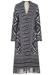 Forte_forte Cilo Jacquard Wool-blend Coat - Navy - 3 3
