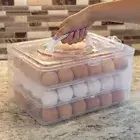 Egg Container for Refrigerator Large-Capacity Egg Holder with Lid and Handle