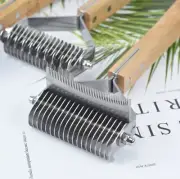 Dematting Comb with Undercoat Rake - 2-in-1 Knot Comb with De-shedding Rake