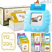 224 Words Talking Flash Cards for Toddlers, Toddler Flash Cards, Early Educational Toys for 3 4 5 6 Year Old Baby Boys Girls, Preschool Learning Reading Machine, Montessori Interactive Toy for Kids