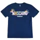 【MOSCHINO】品牌英文LOGO泰迪熊夏日風個性棉短T恤(藍)