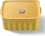 BUYDEEM Ceramic Food Storage Container with Airtight Lid, 28 oz Bento Lunch with Airlock Lid, Stackable Bento Box Microwaveable, Reusable and Dishwasher Safe, for Office Work and Travel, Mellow Yellow