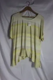 New Cato Size XL Yellow Lightweight Shark Bite Shirt short sleeve NWT