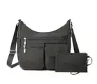BAGGALLINI Crossbody Bag with RFID-Blocking Wristlet CHARCOAL NEW