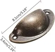 Retro Metal Kitchen Drawer Cabinet Door Handle Furniture Pulls Knobs Hardware Cupboard Iron Shell Pull Handles - (Color: Green bronze)