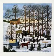 Jane Wooster Scott THE FIRST SHADOW Hand Signed Lithograph GROUNDHOG DAY Art