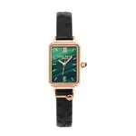 LOLA ROSE 英國設計師品牌手錶 | 祖母綠面方形黑色皮革腕錶 手錶手鍊套組 LR2137