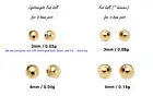 14K Solid Gold Piercing Earring Screw Ball Backing 3mm,4mm Single End Ball