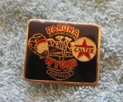 #D640. CALTEX F3 WYONG PETROLEUM LAPEL BADGE - ABORIGINAL WATERING PLACE