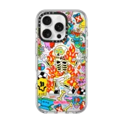 iPhone 16 Pro Clear Case MagSafe Compatible Skeleton Fire